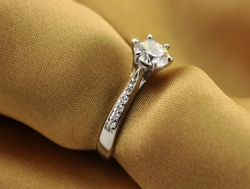 Bague de luxe en argent Sterling 925 pour femmes, bijoux à Six griffes