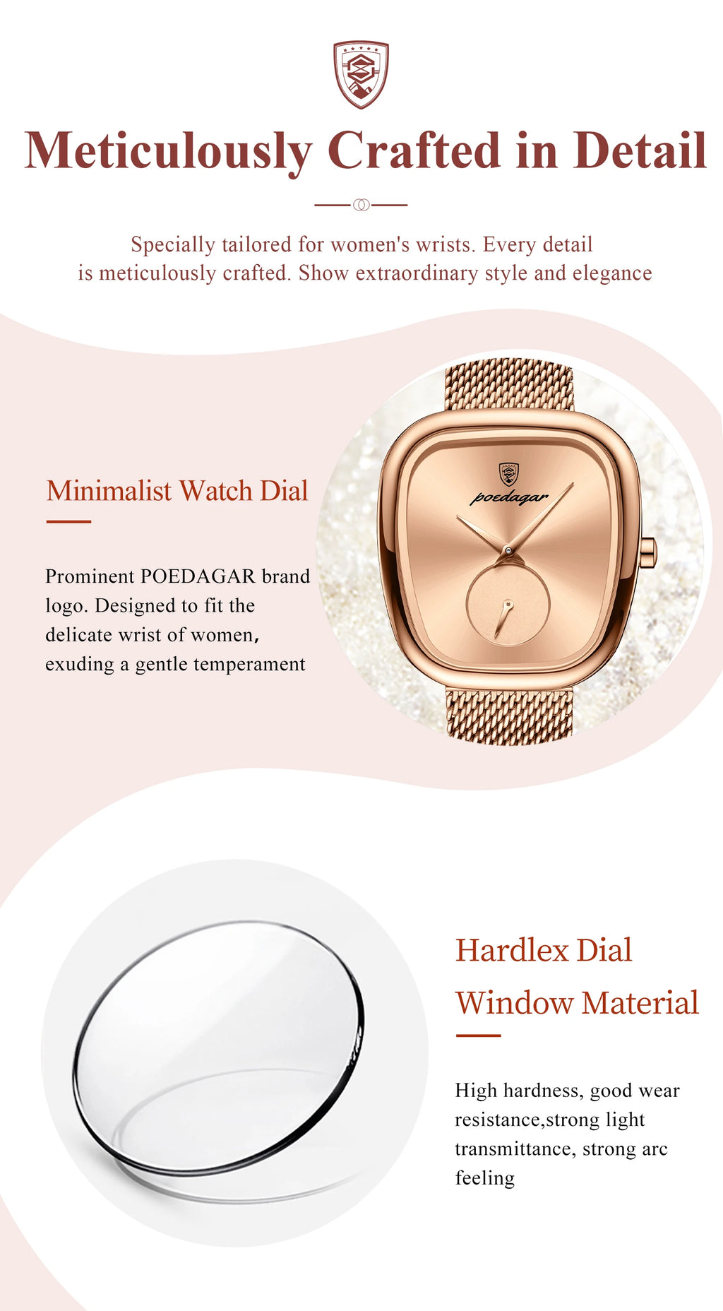 Montre de luxe femme montre étanche en acier inoxydable