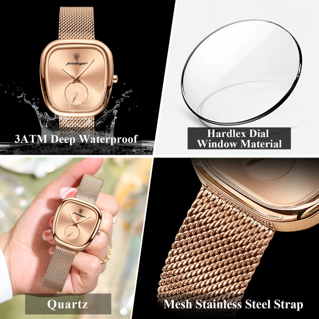 Montre de luxe femme montre étanche en acier inoxydable
